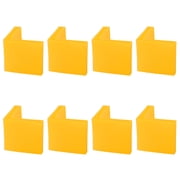 8 Pcs Yellow Plastic Angle Iron Foot Pad L Shaped Edge Leg Cover 40mmx40mm