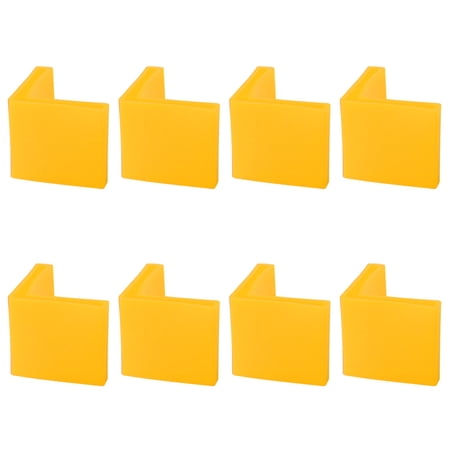 8 Pcs Yellow Plastic Angle Iron Foot Pad L Shaped Edge Leg Cover 40mmx40mm