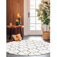 thumbnail image 4 of Unique Loom Matrix Trellis Collection Area Rug - Geometric (5' Round White/Gray), 4 of 7