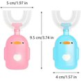 thumbnail image 2 of KAIYANG Cepillo de dientes de silicona en forma de U omnidireccional para niños de 360 grados para el cuidado bucal (rosa y azul), 2 piezas COLOR 1, 2 of 5