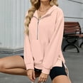 thumbnail image 4 of Ccpelsie Women Half Zip Fleece Sweatshirt Mock Neck Long Sleeve Winter Cozy Pullover Sweater Tops(Pink,M), 4 of 9