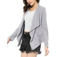 thumbnail image 5 of MODA NOVA Juniors Faux Suede Long Sleeve Draped Front Moto Jacket, 5 of 7