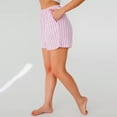 thumbnail image 5 of PNTUTB Summer Shorts for Women Stylish Striped Versatile Shorts Elastic High-Waisted Lightweight Breathable Loose Comfortable Casual Shorts with Pockets, 5 of 6