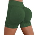 thumbnail image 3 of PEASKJP Women's Shorts Tummy Control High Waist Stretchy Hiking Shorts Workout Shorts for Women Green M, 3 of 4