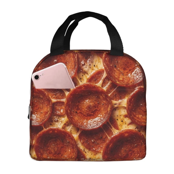 Pizza Lunch Box Insulated Reusable Lunch Bag Cooler Bag For Women Men Work Picnic Hiking