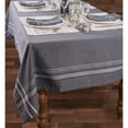 thumbnail image 2 of CC Home Furnishings French Striped Rectangular Cotton Tablecloth - 120" - Iron Gray and White, 2 of 3
