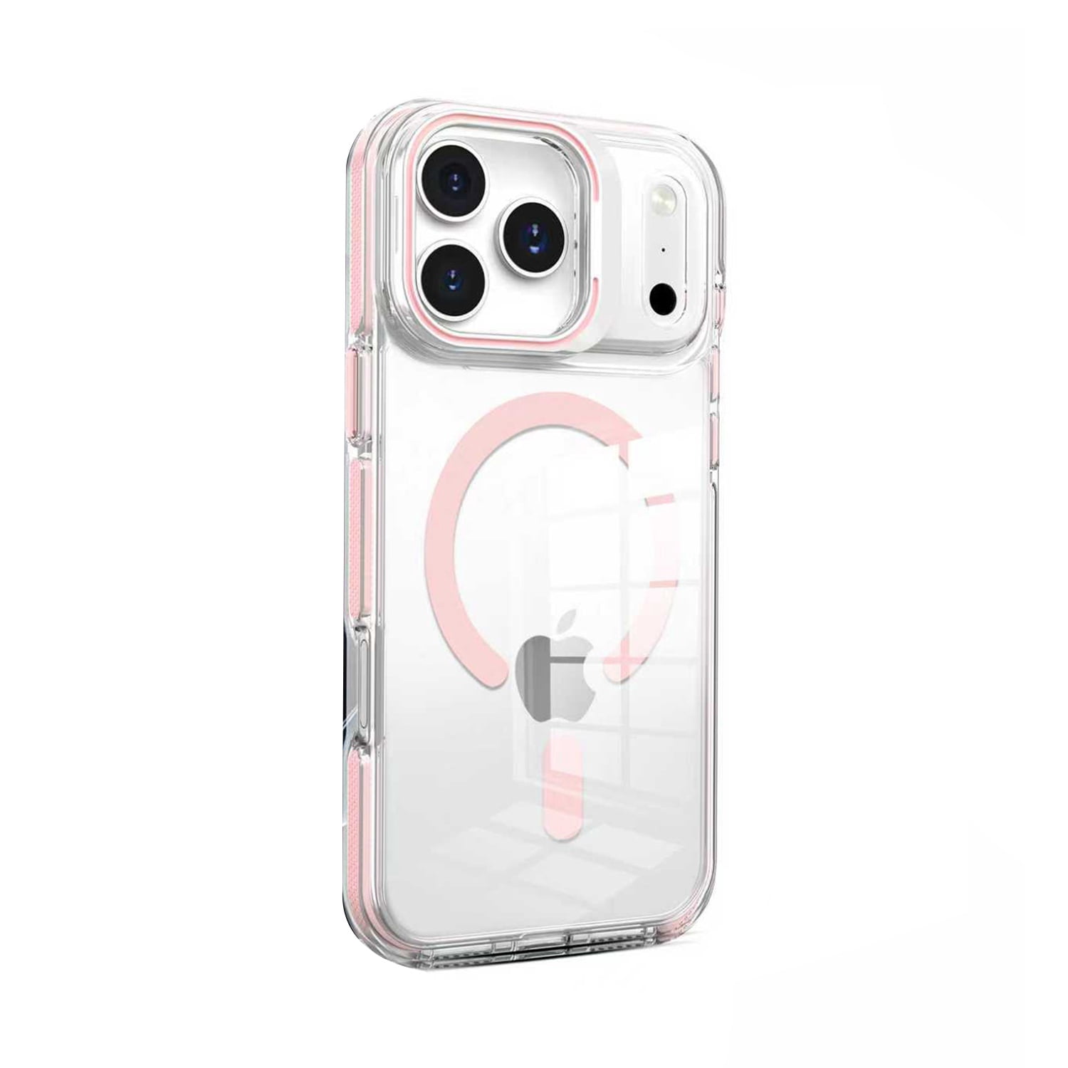 Transparent Camera Stand Back Case with MagSafe for iPhone 17 Pro - Pink