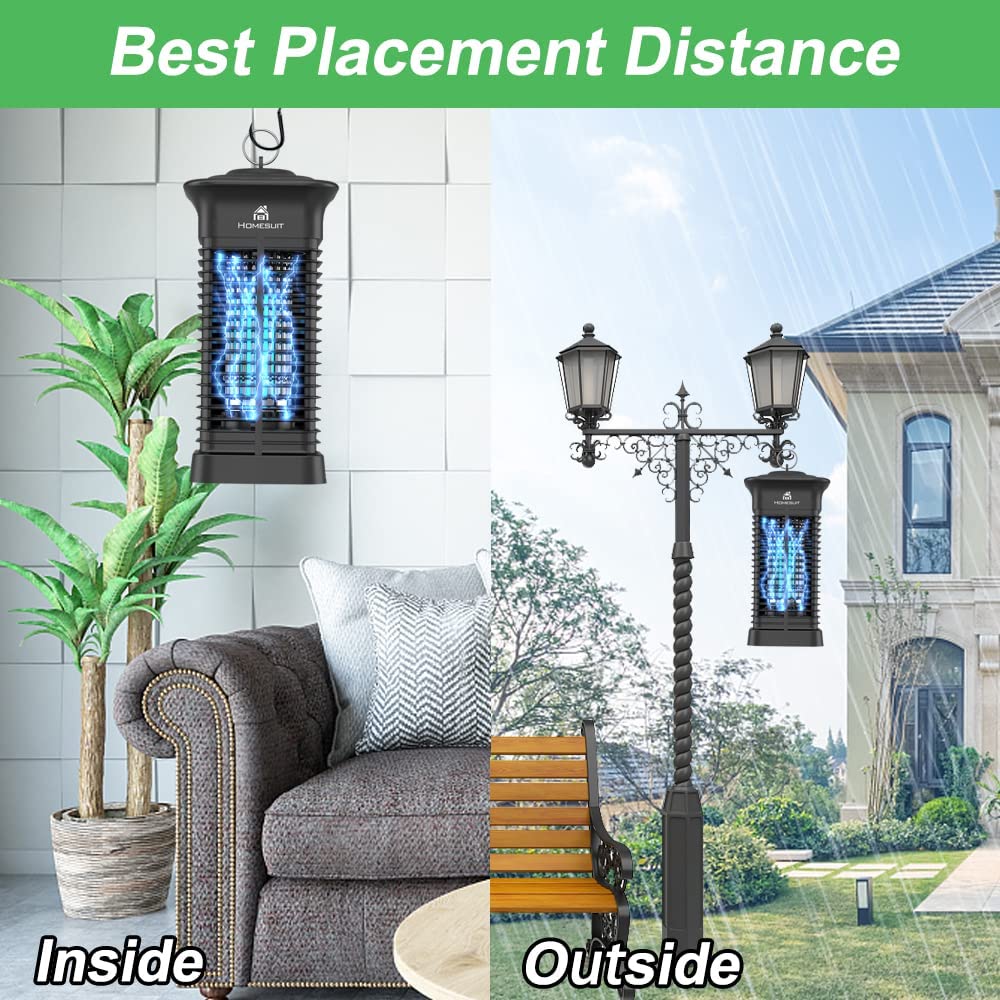 Bug Zapper 15W for Outdoor and Indoor, High Powered 4000V Electric Mosquito Zappers, Mosquito Killer, Electronic Mosquitoes Light Bulb Lamp for Home Backyard Patio