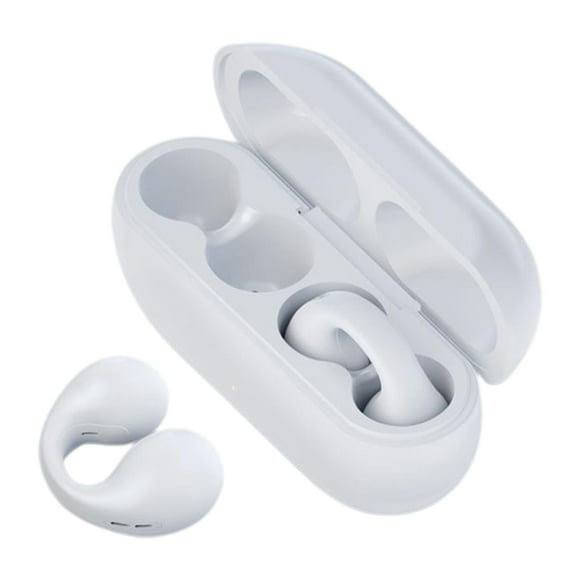 Auriculares Bluetooth 5.3 ergonómicos de oído abierto para oficina, caminar y andar en bicicleta. Blanco