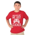 thumbnail image 5 of Just Clicked Funny Video Gamer Nerd Crewneck T Shirts Boy Girl Teen Brisco Brands XS, 5 of 6