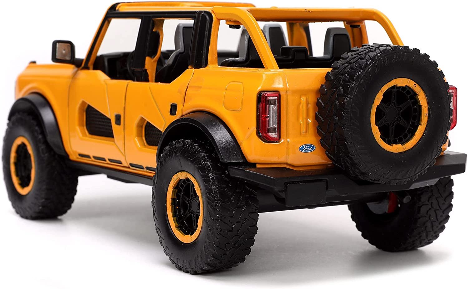 Jada Toys Just Trucks 1:24 2021 Ford Bronco Die-cast Car Orange with Tire Rack, Toys for Kids and Adults