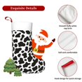 thumbnail image 5 of Flannel Christmas Stocking 17.7×11×7in Soft And Light Touch Good Socks Splicing Design Can Be Used For Hanging Black White Cow Print, 5 of 8