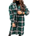 thumbnail image 1 of xiaxaixu Women Plaid Coat, Button-down Long Sleeve Lapel Outerwear with Pockets, 1 of 5