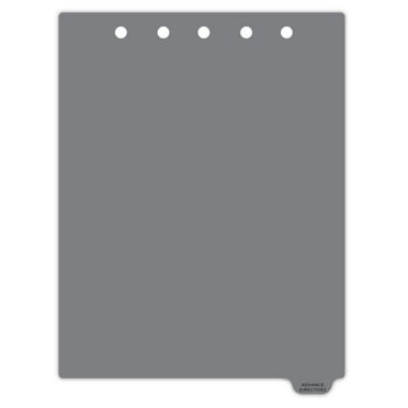 Carstens - Heavy Duty Advance Directives Plastic Ring Binder Dividers, Bottom Tab, 1/9 Cut, Tab 9 Position, US Letter, Pack of 10, (2617-42) - Ideal Medical Chart Dividers for 3 Ring Binders