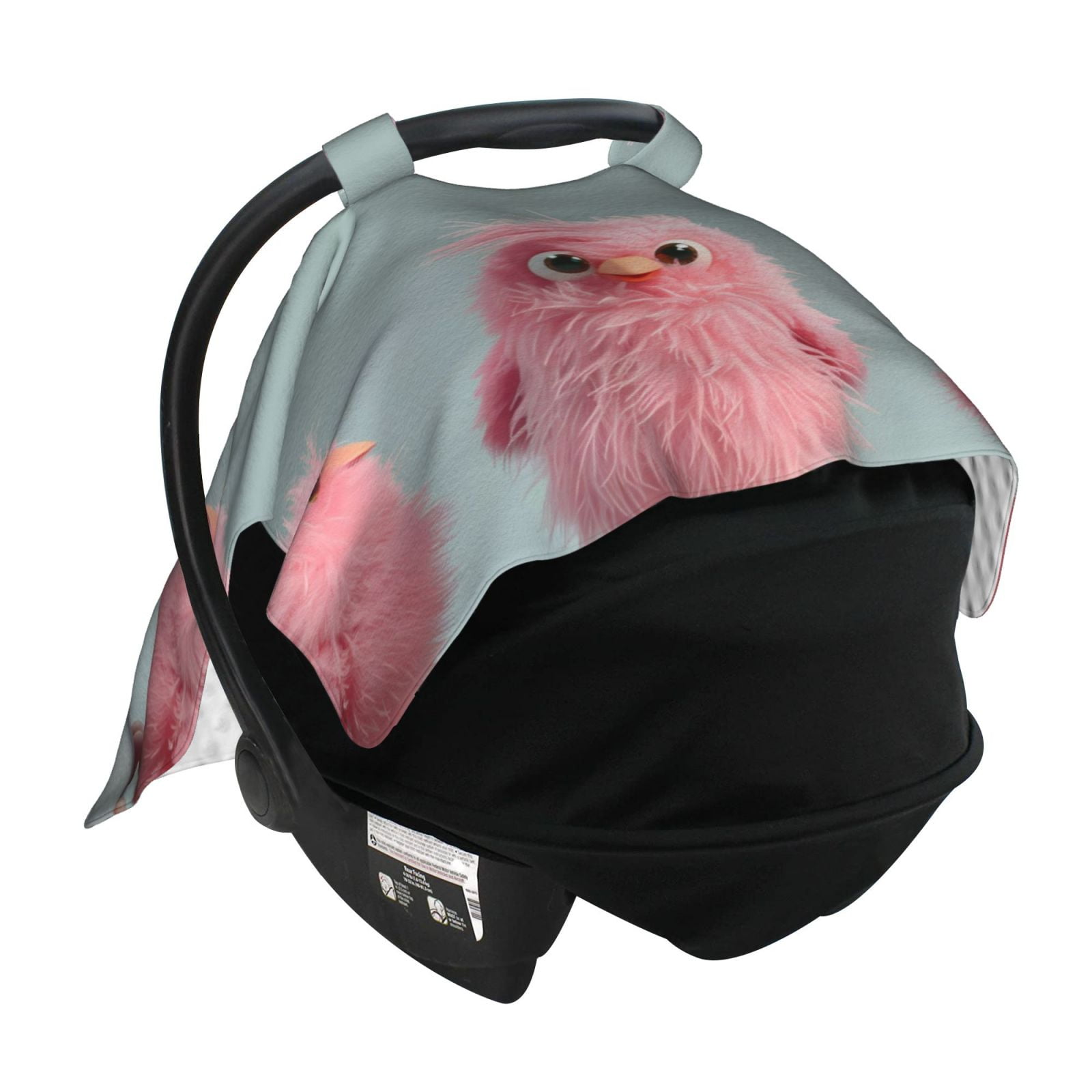 Car Seat Cover Baby - Adorable Pink Birds Breathable Infant Car Seat Cover for Baby Carseat, Lightweight Comfort Baby Essentials Must Haves Newborn Stuff for Girl Boy
