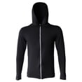 thumbnail image 2 of los hombres de manga larga de entrenamiento de la cremallera zip hoodie deportes de secado rápido l negro Sunnimix Traje de respiración para hombre, 2 of 8