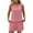 Hot Pink, variant on Wdfiry Two Piece Outfits Women,Women Fashion Casual Summer Solid Color Sleeveless O-Neck Tank Top And Shorts Set Loungewear