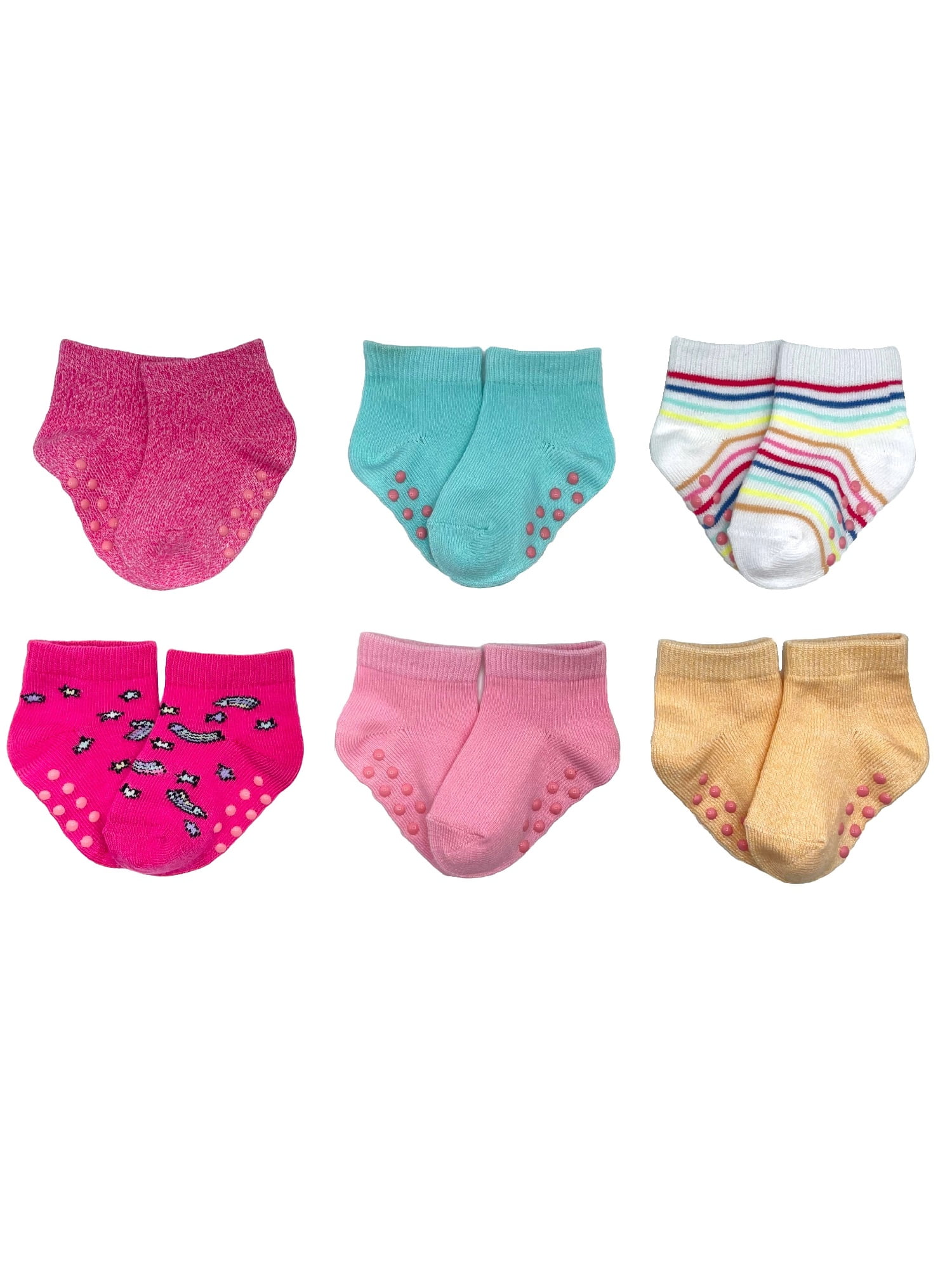 Wonder Nation Baby and Toddler Ankle Socks, 6-Pack, Sizes 0M-18M