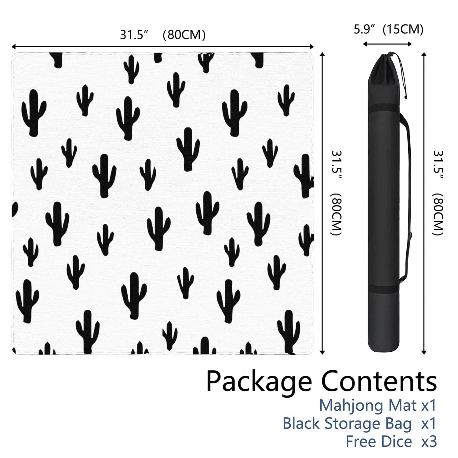 Plants Pattern Game Mat 31.5x31.5 Inches Constructed from High Quality Rubber with Anti-Slip Grip Backing and Noise Dampening Properties for Mahjong Cards Board Games