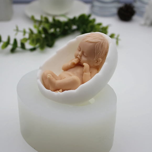 Molde de silicona EVERELAM con forma de huevo y bebé para pastel y resina