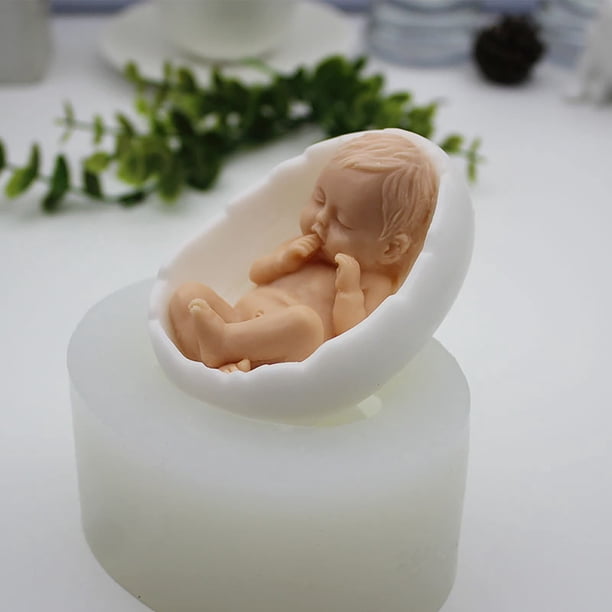 Molde de silicona EVERELAM con forma de huevo y bebé para pastel y resina