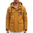 thumbnail image 3 of Zynoxe Windbreaker Waterproof Jackets for Men Adjustable Cuffs Zip Up Jacket Detachable Drawstring Hooded Jackets Fashion Solid Color Outdoor Fall Winter Hiking Jacket with Multi Pocket S, 3 of 10