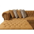 thumbnail image 4 of Portofino Mustard Velvet Double Chaise Sectional, 4 of 16