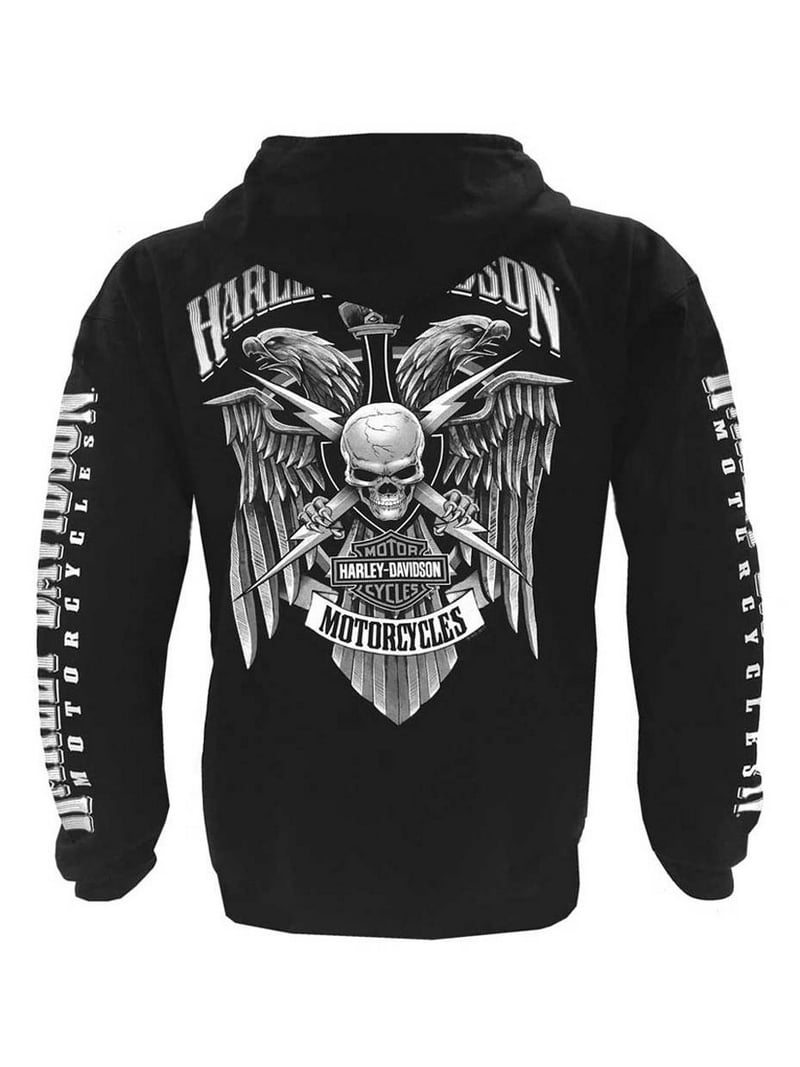 Harley-Davidson Men's Lightning Crest Full-Zip Hoodie Sweatshirt