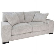 Hawthorne Collections Contemporary Soft Microfiber Loveseat in Cream