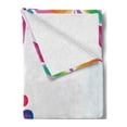 thumbnail image 2 of Rainbow Soft Flannel Fleece Throw Blanket, Floral Themed Design Curvy Colorful Background Nature Inspired Illustration Art, Cozy Plush for Indoor and Outdoor Use, 50" x 60", Multicolor, by Ambesonne, 2 of 5