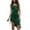 Green, variant on Wdgfv Women's Shiny Satin Adjustable Straps Backless Cowl Neck Asymmetric Hem Ruched Cami Midi Dress Green M