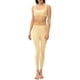 thumbnail image 1 of Conjunto de sujetador y leggings de yoga para mujer con relleno a rayas sin aros para entrenamiento Irfora Amarillo/L, 1 of 7