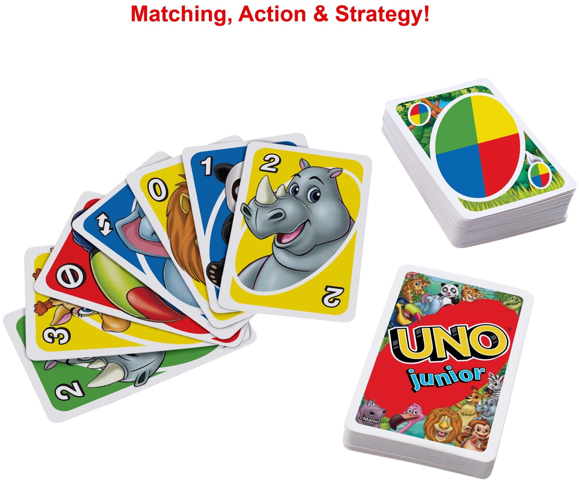 Uno Junior Card Game, Zoo-Themed for Ages 3 Yeas and Older - Walmart.com