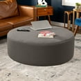 thumbnail image 5 of Jaxx Candler Round Coffee Table Ottoman, Oversized, 44-Inch, Boucle Dark Grey, 5 of 11