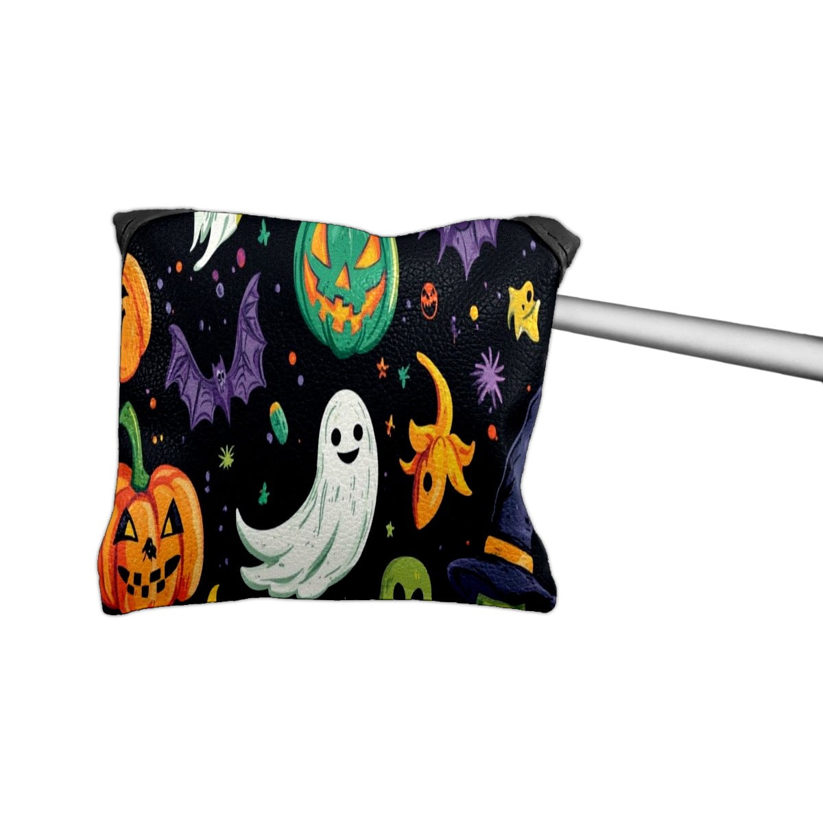 Golf Mallet Putter Cover Premium Leather Golf Putter Head Cover with Magnetic Closure, Golf Cover for Men and Women Halloween Pumpkin