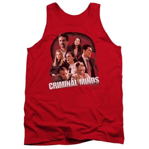 Trevco Criminal Minds-Brain Trust - Adult Tank Top - Red- Extra Large