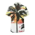 thumbnail image 5 of Huresd Hawaiian Shirts for Women Shirt 2024 Hawaiian Tropical Palm Tree Print Button Down Collar Short Sleeve 2024 Summer Beach Luau Party Tops M Black, 5 of 5