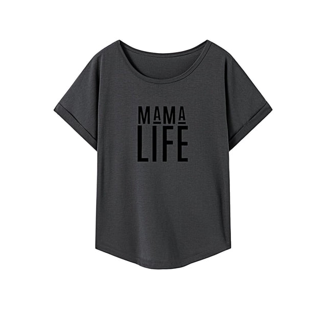 Camiseta de Mujer Recuerdo de Verano Camisa de Cuello Redondo de Ajuste Regular para Caminar de Vacaciones S