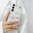 thumbnail image 5 of Compatible with Samsung Galaxy S24 Bling Case Laser Colour 3D Crystal Love Heart Pearl Diamond Glitter Clear Case Cute Girly Women Slim Soft TPU Transparent Phone Cover, 5 of 7