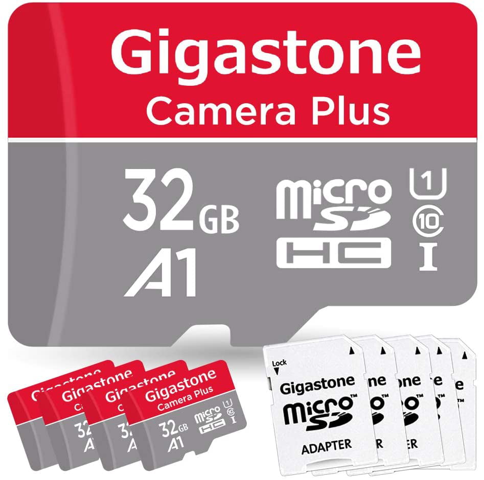 Gigastone 32GB 5-Pack Micro SD Card with Adapter, U1 C10 Class 10, Full