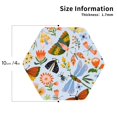 thumbnail image 2 of Gaeub Insects and Flowers Print 4 Pcs Leather Coasters for Drinks ,Drink Coasters Sets,Drink Table Cup Coasters for Living Room Kitchen Coffee Decor-Hexagon, 2 of 6