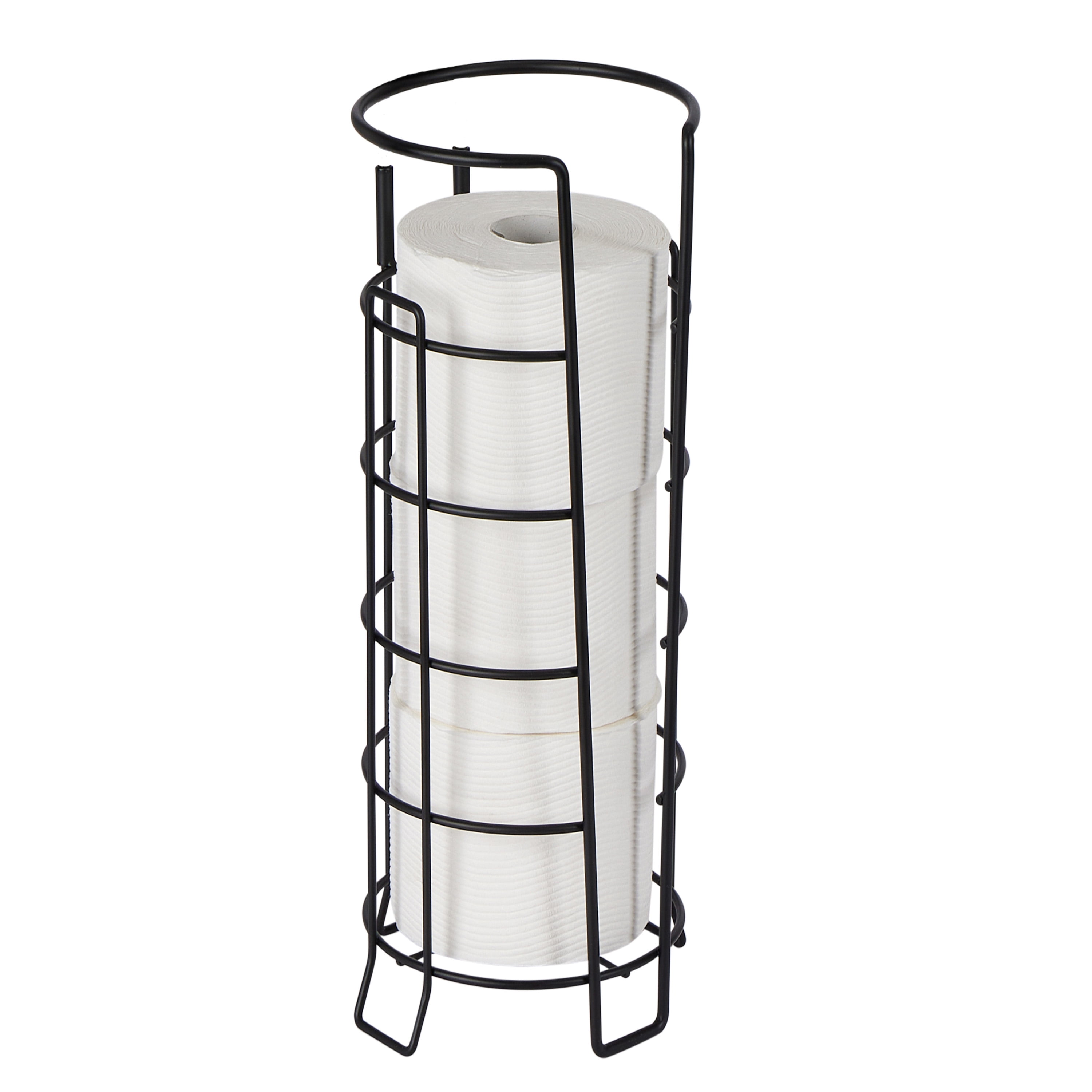 Bath Bliss 2 in 1 Freestanding Toilet Paper Holder & Dispenser in Black