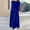 Blue, variant on Gold Velvet Round Neck Long Dress For Slim And Elegant Women