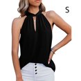 thumbnail image 3 of Minnieouse Blusa sin mangas para mujer Camisa con cuello de corbata Playa Vacaciones Oficina Noche Ropa fresca Diario Elegante Verano Top Blanco S Prendas para la parte del cuerpo Negro S Minnieouse  AP011055-06, 3 of 5