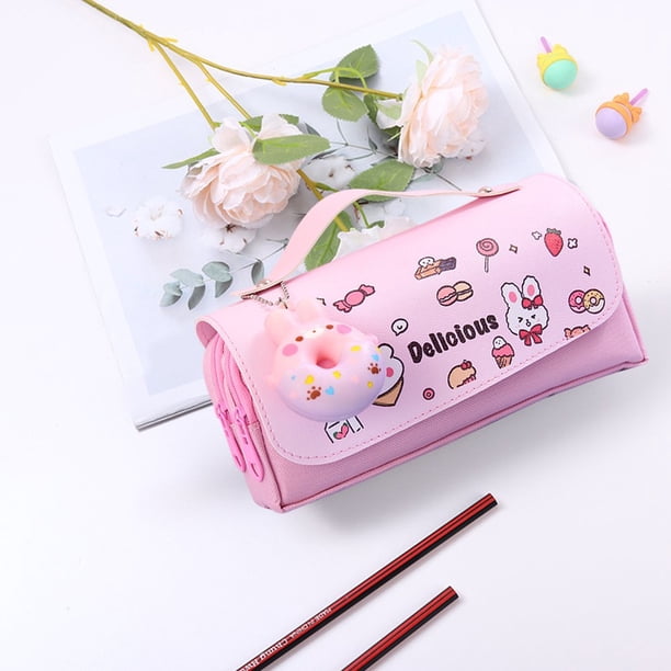 Trousse Scolaire A Crayon Fille Garcon Pompon Poil Kawaii Sac Trousse Scolaire A Crayon Fille Garcon Pompon Poil Kawaii Sac