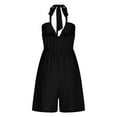 thumbnail image 7 of Levmjia Women Jumpsuit Casual Summer Cotton V Neck Wide Leg Romper with Pockets Breathable Comfortable Office Work Holiday Travel Plus Size Boho Chic Outfit, 7 of 7