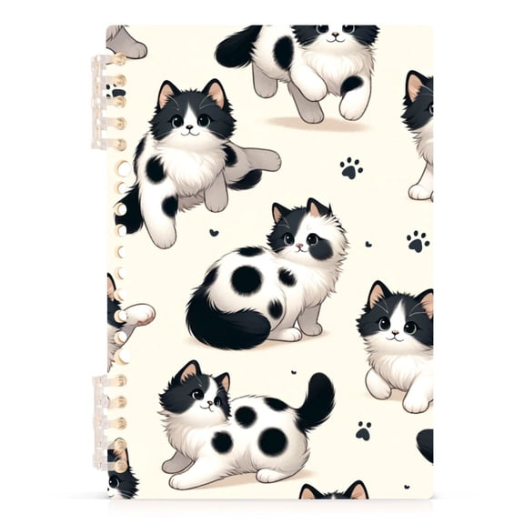 Cute Cat Footprint Spiral Journal Notebook College Ruled Notebook 8.3" x 5.7" A5 Lined Thick Paper Page
