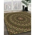 thumbnail image 2 of Ahgly Company Indoor Square Patterned Bakers Brown Area Rugs, 3' Square, 2 of 6