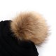 thumbnail image 5 of Gorro de punto cálido para otoño e invierno, gorro de ganchillo Unisex con pompón encantador coreano (negro) Likrtyny Para estrenar, 5 of 5