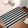 Bathroom Rugs Mat, Black And White Stripes Washable Non Slip Bath